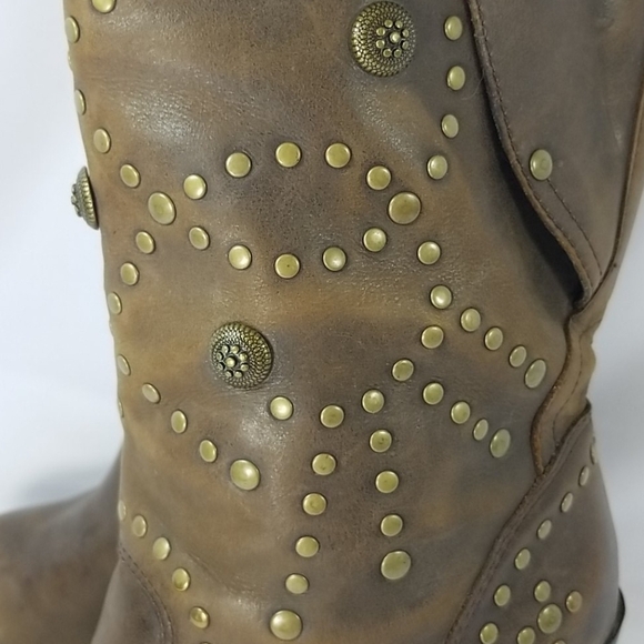 ASH Rolls Studded Brown Heeled Boots 37 - Picture 3 of 12